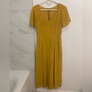 Beautiful Yellow Jumpsuit | Zips in Back | Women Size Small | Like New